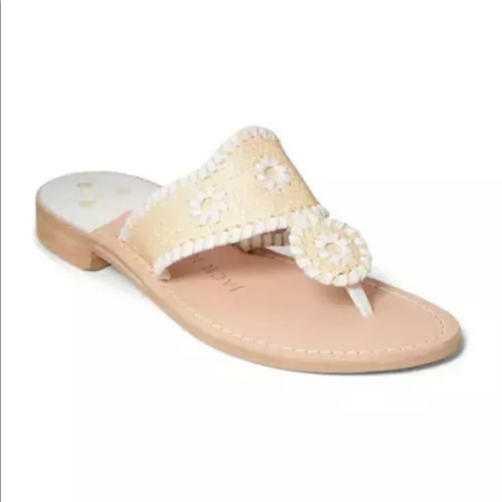 Jack Rodgers Rattan Flat Sandal Size 11